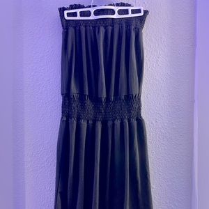 NWOT Strapless jumpsuit, Black cotton, Size L/XL